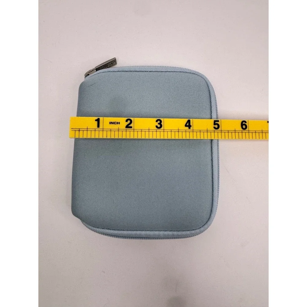 Mosiso Light Blue‎ Padded Tech Accessory Case Zippered Faux Fur Lining Neutral